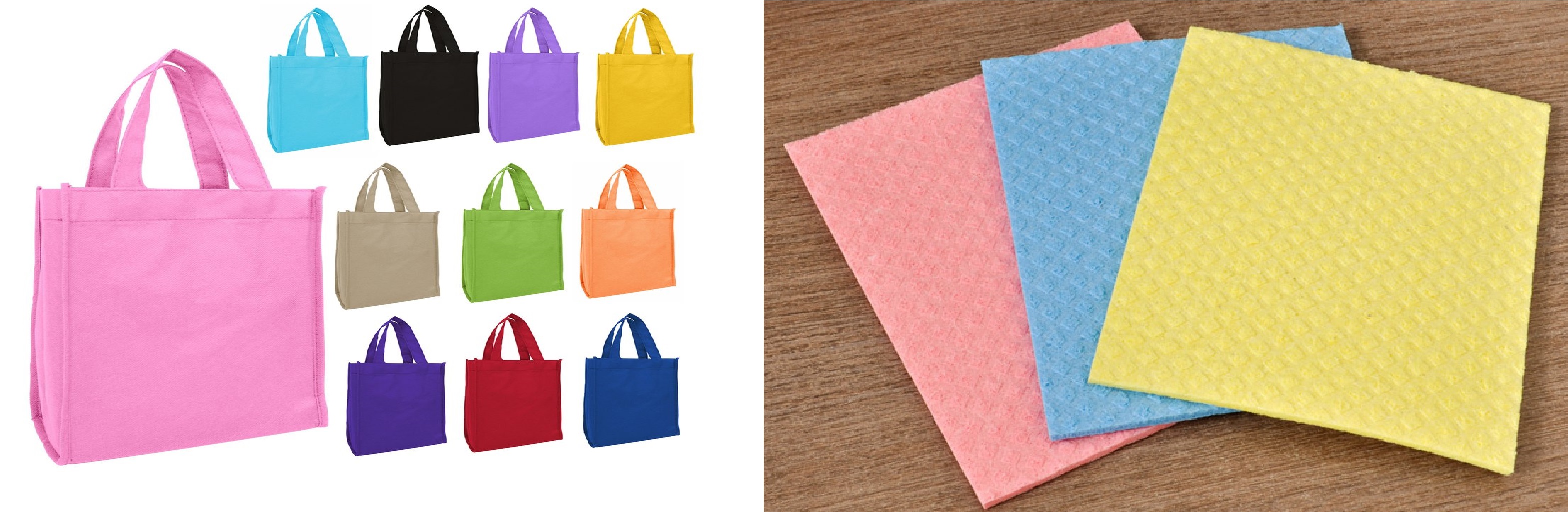 Nonwoven fabric bags and cloths