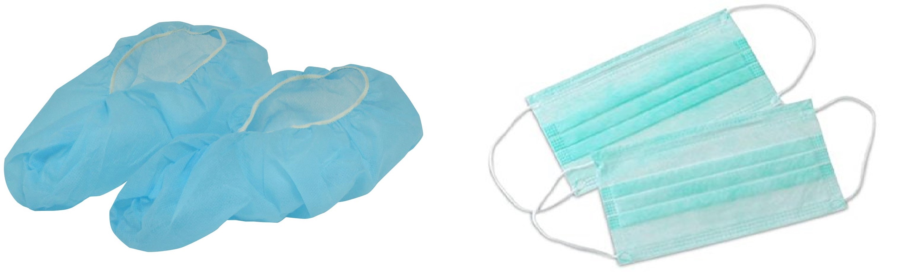 Nonwoven fabric operating room shoe covers and masks
